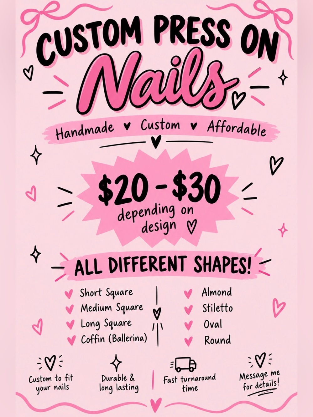 Custom Press-On Nails - Handmade Designs